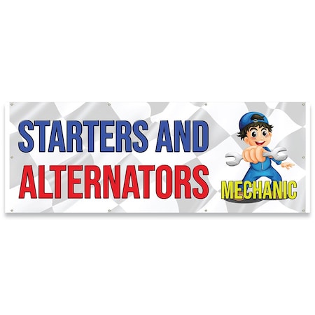 Signmission Starters And Alternators Mechanic Banner Concession Stand Food Truck Single Sided B-96-30158